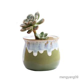 Planters Pots Pot Bunga Sukulen Mengkilap Aliran Pot Taman Rumah Tamu Balkon Tanaman Pot Penanam R230807