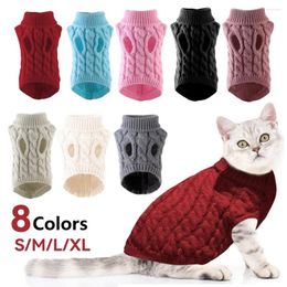 Dog Apparel Sweaters Winter Warm Clothes For Small Dogs Turtleneck Knitted Pet Clothing Puppy Cat Sweater