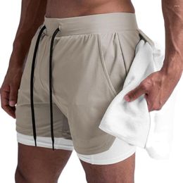 Men's Shorts 2 In 1 Fitness Men Double Layer Casual Bermuda Summer Gym Bodybuilding Crossfit Sport Short Pants Male Training Bottoms