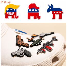 HYBkuaji custom america style cro c shoe charms wholesale shoes decorations pvc buckles for shoes