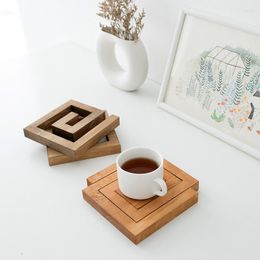 Table Mats Wooden Heat Insulation Placemats Coasters Home Decoration Pad Ornaments Non-slip Tea Pot Holders