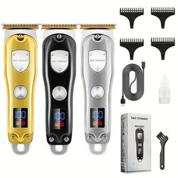 Hair Clippers For Men, Professional Hair Trimmer Zero Gapped T-Blade Trimmer Cordless Rechargeable Edgers Clippers Electric Beard Trimmer Shaver Hair Cutting Kit