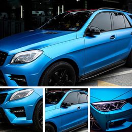 Titanium Blue Satin Chrome Matte Vinyl Wrap With Air Bubble Matt Metallic Film Wrapping For Car Covering Foil Sticker 1 52x20226f