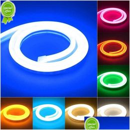 Garden Decorations Dc 12V Neon Led Strip Light Flexible Sile Tube Lamp Dance Party Decor Lights Waterproof Lighting Diy Holiday Deco Dhe60