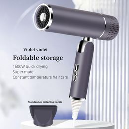 Hair Dryers Professional Dryer 1600w Highpower Fast Drying Negative Ion Foldable Portable Household Salon Ttype 230807