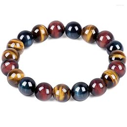 Strand 10mm Colourful Natural Tiger's Eye Stone Bracelets Fashion Couple Sweet Romantic Beaded Bangles Wedding Party Jewellery Gift