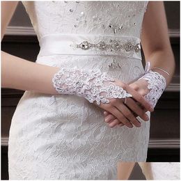Bridal Gloves Factory Direct Bride Lace Hook Beaded Short Foreign Trade Drop Delivery Party Events Accessories Dhk8F