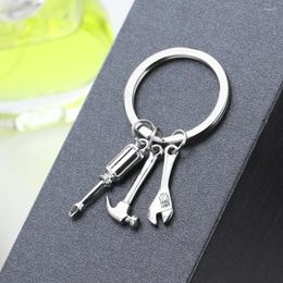 Keychains 12PC Wholesale Key Ring Hammer Wrench Spanner Model Pendant Chain KeyChain Keyring Gift For Family Friend Dad Jewellery