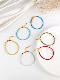 Link Bracelets Colored Gold Wire Hand Rope Knitting Transfer Bead Female Red Accessories Peach Lovers
