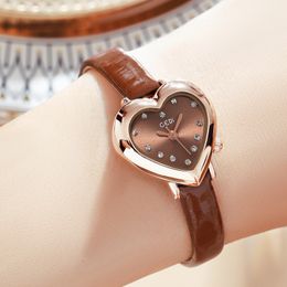 Relógios femininos relógios de designer de alta qualidade, luxo, moda, formato de coração, relógio à prova d'água com bateria de quartzo
