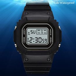 Wristwatches Sdotter Digital Watch Men Women Kids Electronic LED Wristwatch 24 Hours Sport Watches Army Military Waterproof Male Clock Reloj
