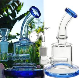 Smoking Pipes Recycler Glass Bong Dab Rigs Hookahs Rainbow Water Bongs Pipe Beaker Heady Oil with 14mm bangerQ240515