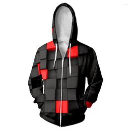 Men's Hoodies Tie Dye Fashion Zipper Hoodie Harajuku Style Men/women/kids Jacket Red Square 3d Printed Sweatshirt Tops