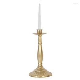 Candle Holders Illar Portable Iron Vintage Stand Reusable Golden Pillar Candlestick Holder For Home Living Room Decor
