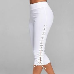 Women's Leggings Women High Waist Cropped Trousers Pants Elastic Bandage Seamless Gym Fitness