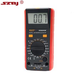 Multimeters SZBJ VC6243A Digital LCD Meter Inductance Capacitance Resistance Tester Multimeter Clip Measuring Tool with Bag BM4070 230804