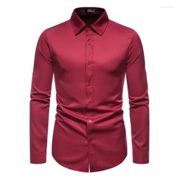 Men's Casual Shirts Mens Luxury Formal Work Plain Solid Colors Stand Collar Suit Slim Fit Bottom Down Dress Shirt Tops