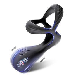 Massager Cock Ring Vibrator Male Ejaculation Delay Penis Erection Clitoris Perineum Stimulator Penisring for Men