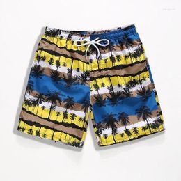 Men's Shorts 2023 Quick-Drying Seaside Vacation Spring Printing Loose Elastic Waistband Lace-up Swimming