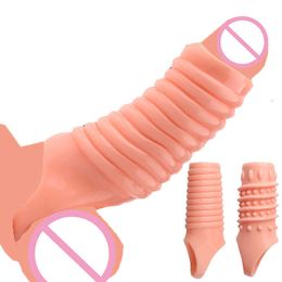 Massager 2 Types Cock Ring Delay Ejaculation Penis Nozzle Sleeve Reusable Rings Scrotum Stretcher Adult for Men