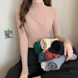Women's Sweaters Jumpers Autumn Winter Basic Slim Turtleneck Sweater Woman High Elastic Long Sleeve Knitted Pullover