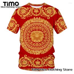 Men's T Shirts Luxury Men T-shirt Street Retro Style Short Sleeve Top Beach Fashion Pullover Extra Large O-Neck 3D Print Clothing