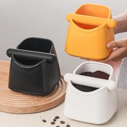 Storage Bottles Coffee Knock Box With Removable Bar Non-slip Base Square Prevent Splash Barista Espresso Grounds Container Cafe Supplies