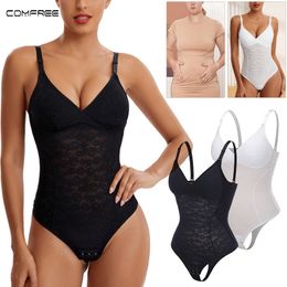 Women's Shapers Women Sexy Thong Shapewear Waist Slimmer Butt Lifter Lace Lingerie Shaper COMFREE Butt Lifter Seamless Corset Tummy Reducer Faja 230807