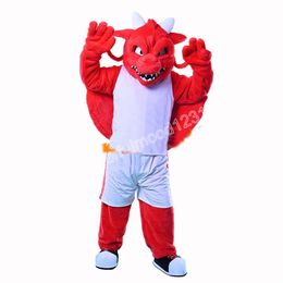 halloween New Business Customized Funnyice Red Giant Dragon Adult Mascot Costumes Cartoon Halloween Mascot For Adults