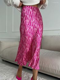 Skirts Women'S Skirt Slim Print 2023 Bodycon High Waist Midi Fashion Summer Streetwear Elegant Trumpet Female Clothing