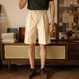 Men's Shorts Red Double Buckle Gurkha High Rise Vintage Style Cargo Pants