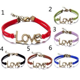 Charm Bracelets Vintage Love Leather 6 Colors Bronze Mtilayer Woven Bracelet For Men Women Fashion Diy Jewelry Drop Delivery Dhsfr