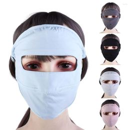 Scarves Outdoor Face Shield Silk Protection Gini Mask Summer Sunscreen Driving Womne Sun Hats