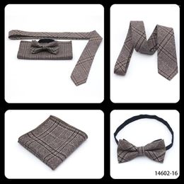 Bow Ties LYL 6CM Dark Brown Plaid Neck Tie Suit Accessories Exclusive Men's Elegant Business Necktie Wedding Gifts