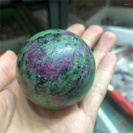 Decorative Figurines Natural Gemstone And Crystals Ruby Zoisite Crystal Ball Halloween Decoration Sphere Witchcraft Supplies Spiritual Decor