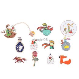 Pins Brooches The Little Prince Fox Rose Classic Fairy Tale Enamel Brooch Le Petit Prince Pins Men Women Children Gift HKD230807