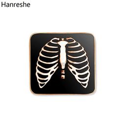 Pins Brooches Hanreshe Medical Sternum Enamel Brooch Pins Radiologist Jewellery Accessories Skeleton Lapel Badge Gift for Doctors Nurses HKD230807