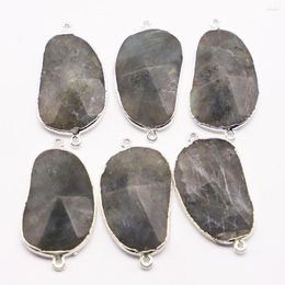 Pendant Necklaces 4pcs/lot Natural Stone Irregular Pendants Mineral Silver Plated Fashionable Charms Jewellery Accessories