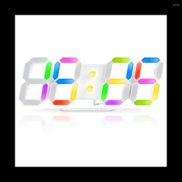 Wall Clocks 3D LED Digital Clock Rgb Luminous Table Alarm Time Date With App Control Bedroom