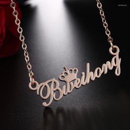 Pendant Necklaces Mother's Day Diy Birthday Gifts Customized Name Necklace Alloy Nameplate Women Wedding Jewelry Custom Initials