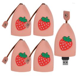 Storage Bags Key Fob Pouch 5PCS Car Case With PU Leather Keychain Holder Hook Protection Pendant Creative Pull-Out Cute