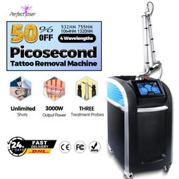 Pico Laser Machine Picosecond Colour Tattoo Removal 3000W High Power Skin Rejuvenation Whitening Lipline Spot Mole Birthmark Removal Q Switched Picosecond