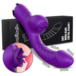 Massager Vibrator for Women 2 in Licking Machine Clitoris Stimulator G-spot Powerful Vibro Dildo Wand Female Clit Sucker Adult