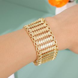 Bangle Fatima Fashion Pattern Wrist Bracelet Shiny Gold Color For Women Moroccan Bridal Ethnic Wedding Jewelry