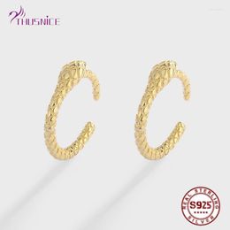 Backs Earrings Pure 925 Sterling Silver Women Snake Clip Fashion Gold Colour Earring For Girl Anniversary Party Fine Jewellery Gift