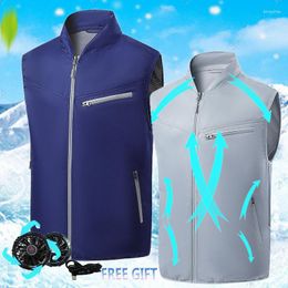 Men's Jackets Summer Cooling Air-conditioning Clothing USB Rechargeable Refrigeration Fan Vest Factory Work Clothes Outdoor Male.