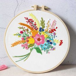 Chinese Style Products Spring Breeze Bouquet Flowers Embroidery DIY Manual Needlework Material Bag for Beginner Cross Stitch