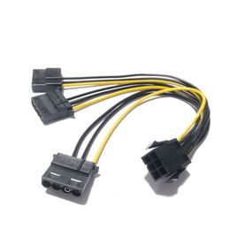 PCI-E Graphics Video Card 6Pin Female To 3-Port D IDE 4Pin Power Cable Cord 18AWG Wire for GPU Extension Card Power Supply 20CM