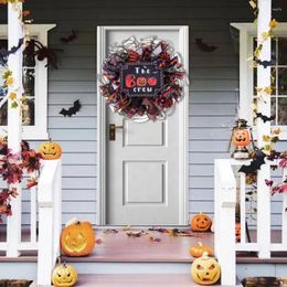 Decorative Flowers Halloween Decorations Festive Garland Wreath Door Window Decor For Haunted House Party Spooky With Fabric
