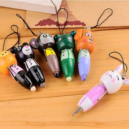 Cartoon wooden ballpoint pen elementary school ballpoint pen creative stationery gift pen